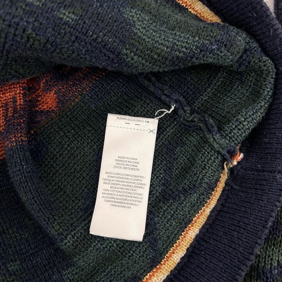 Polo Ralph Lauren Aztec Sweater Size Medium Multicolor Knit Cardigan Pullover - Picture 5 of 9